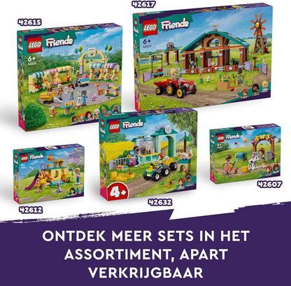 LEGO Friends Pferde- und Pony-Anhänger, Pferde-Spielzeug für Mädchen und Jungen mit Auto und Figuren, Mini-Puppen-Set mit Liann, Zoya und 2 Tierfiguren, Geschenk für Kinder 4 Jahren 42634
