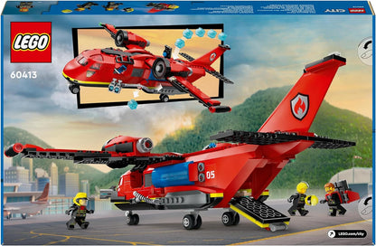 LEGO City Fire Rescue Plane Toy for 6 Plus Year Old Boys, Girls and Kids Who Love Imaginative Play, Airplane Emergency Vehicle Playset Includes 3 Minifigures, Birthday Gift Idea 60413