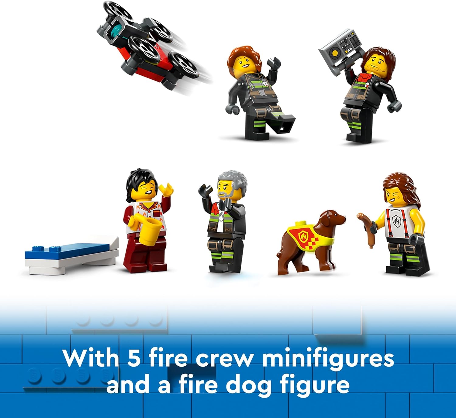 LEGO City Fire Station with Fire Engine Toy Playset for 6 Plus year Old Boys & Girls with a Dog Figure and 5 Minifigures, Birthday Gift Idea for Kids Who Love Imaginative Play 60414