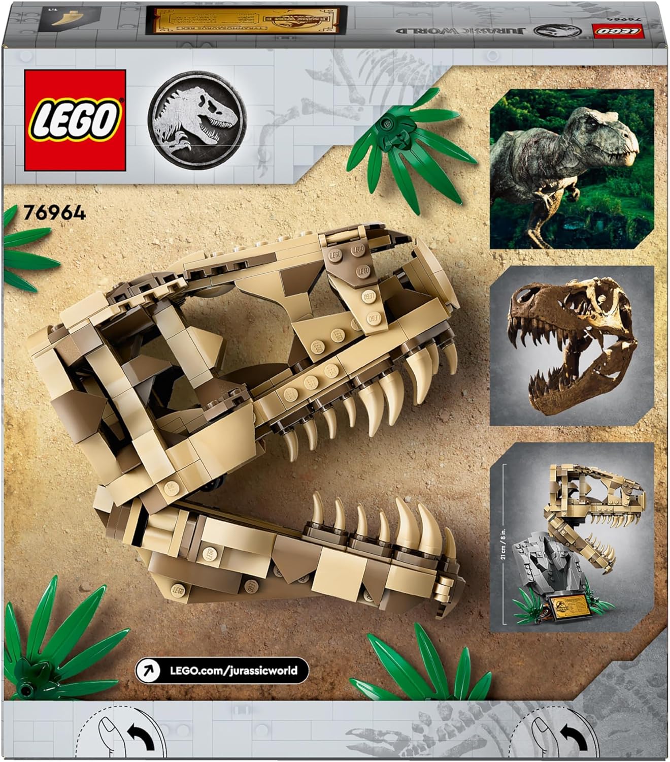 LEGO Jurassic World Dinosaur Fossils: T. rex Skull Toy for 9 Plus Year Old Boys, Girls & Kids, 3D Skeleton Model Kit with Opening Jaw and Display Stand, makes a Cool Dino Decoration, Gift Idea 76964