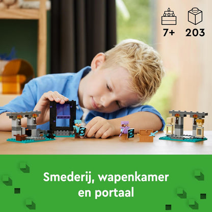 LEGO Minecraft The Armoury Building Toys for Kids, Boys & Girls aged 7 Plus & Minecraft The Animal Sanctuary, Building Toys for Girls and Boys Aged 7 Plus