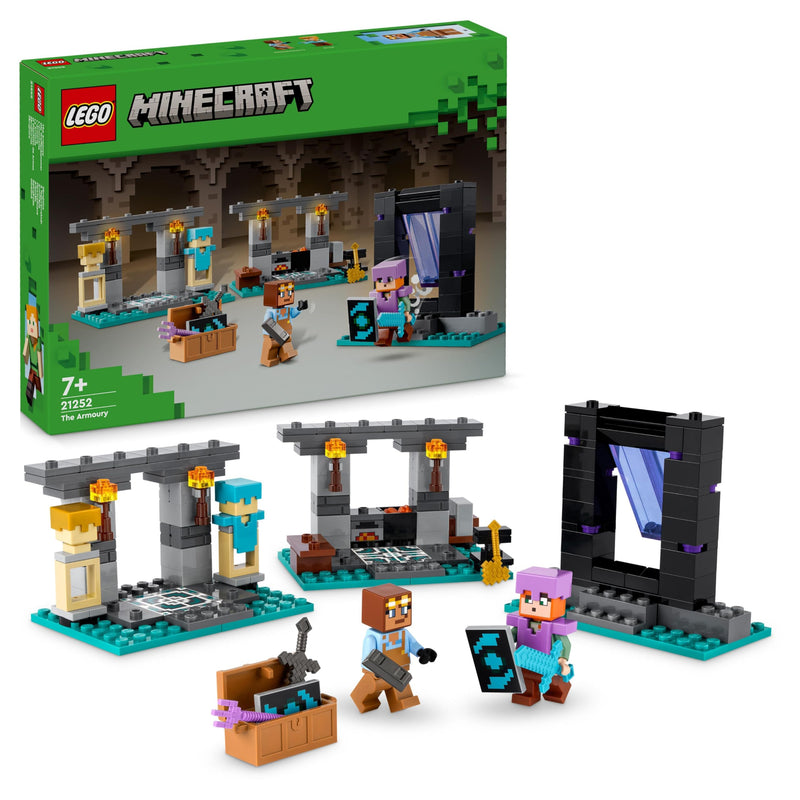 LEGO Minecraft The Armoury Building Toys for Kids, Boys & Girls aged 7 Plus & Minecraft The Animal Sanctuary, Building Toys for Girls and Boys Aged 7 Plus