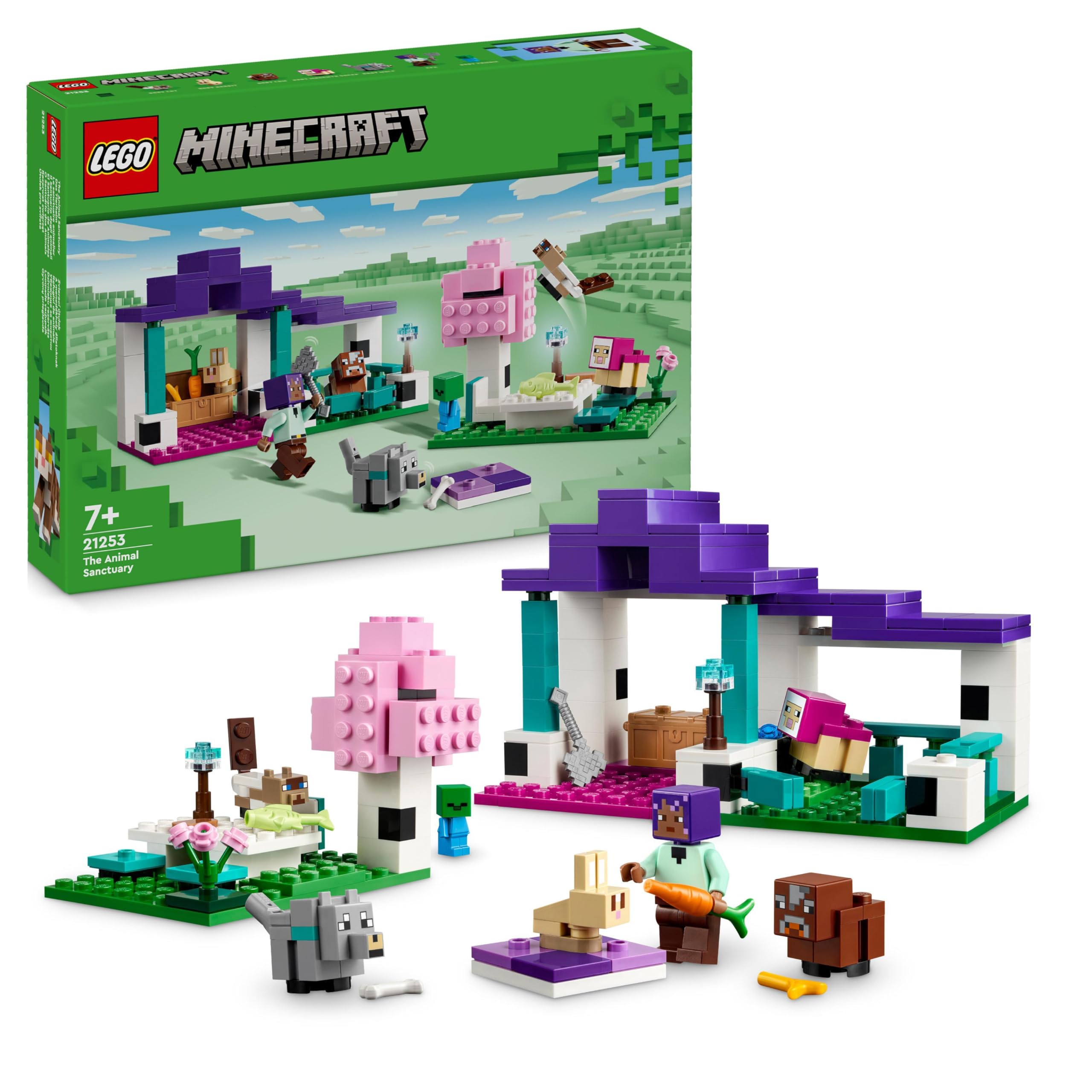 LEGO Minecraft The Animal Sanctuary, Building Toys for Girls and Boys Aged 7 Plus & Minecraft Steve's Desert Expedition Building Toys for 6 Plus Year Old Kids, Boys and Girls, Biome Gaming Set