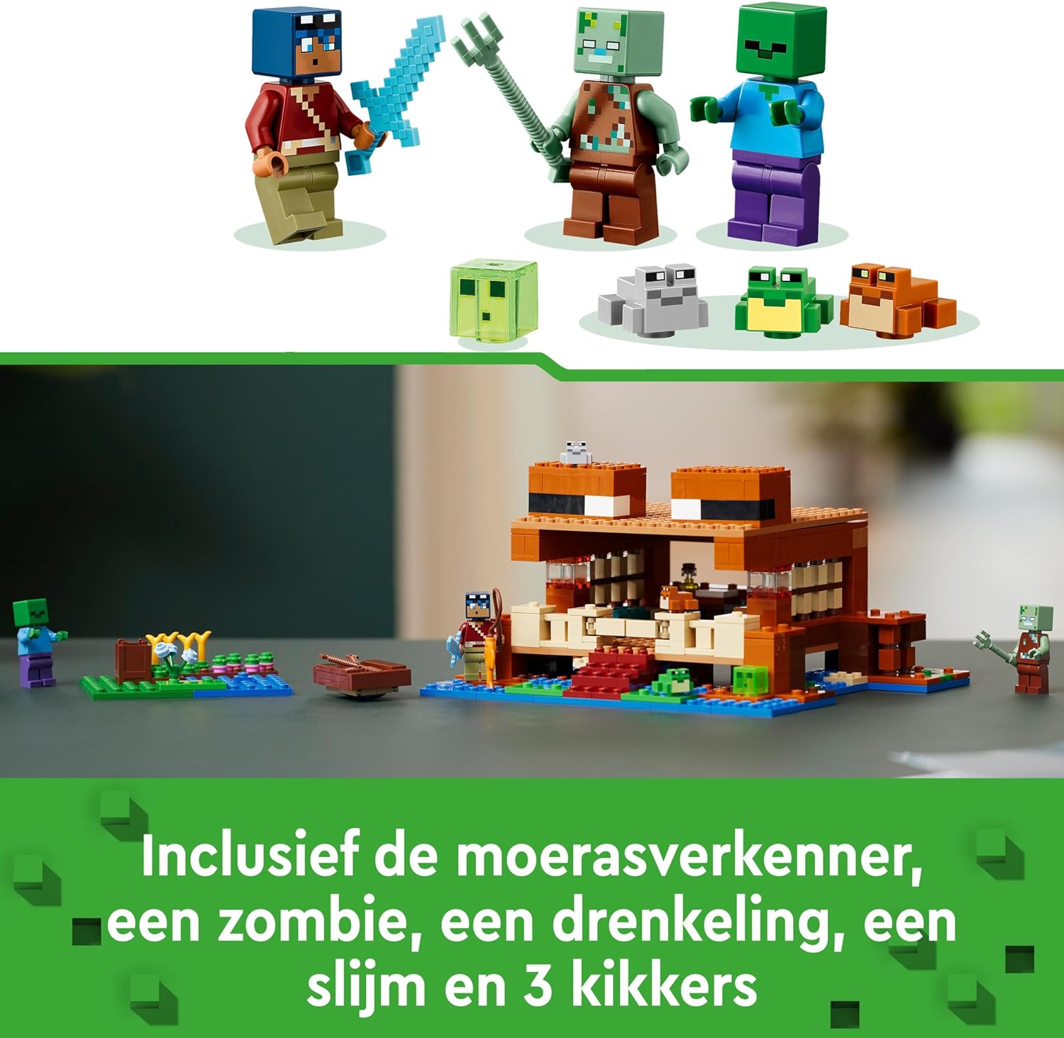 LEGO Minecraft The Frog House Building Toy, Gift for Girls and Boys & Kids aged 8 Plus Years Old, Gaming Construction Set with Characters and Animal Mob Figures 21256