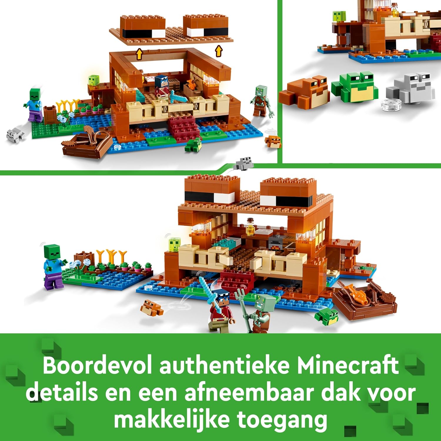 LEGO Minecraft The Frog House Building Toy, Gift for Girls and Boys & Kids aged 8 Plus Years Old, Gaming Construction Set with Characters and Animal Mob Figures 21256