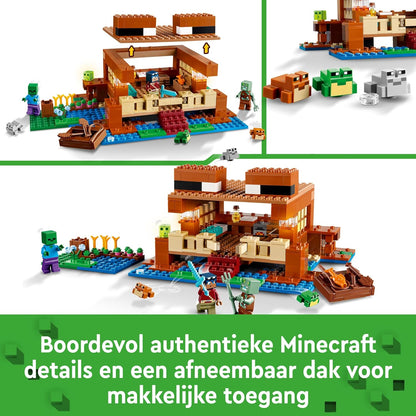 LEGO Minecraft The Frog House Building Toy, Gift for Girls and Boys & Kids aged 8 Plus Years Old, Gaming Construction Set with Characters and Animal Mob Figures 21256