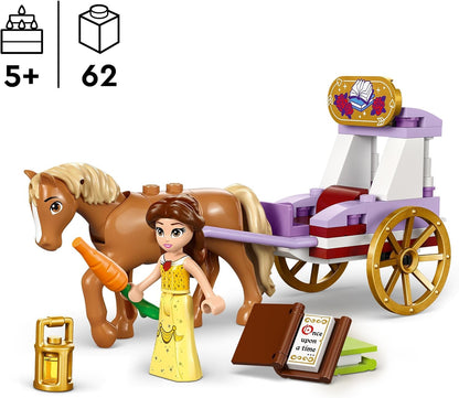LEGO ǀ Disney Princess Belle’s Storytime Horse Carriage, Building Toy for 5 Plus Year Old Girls and Boys with Belle Mini-Doll & Phillipe Figure, Disney’s Beauty and the Beast Film Gift for Kids 43233