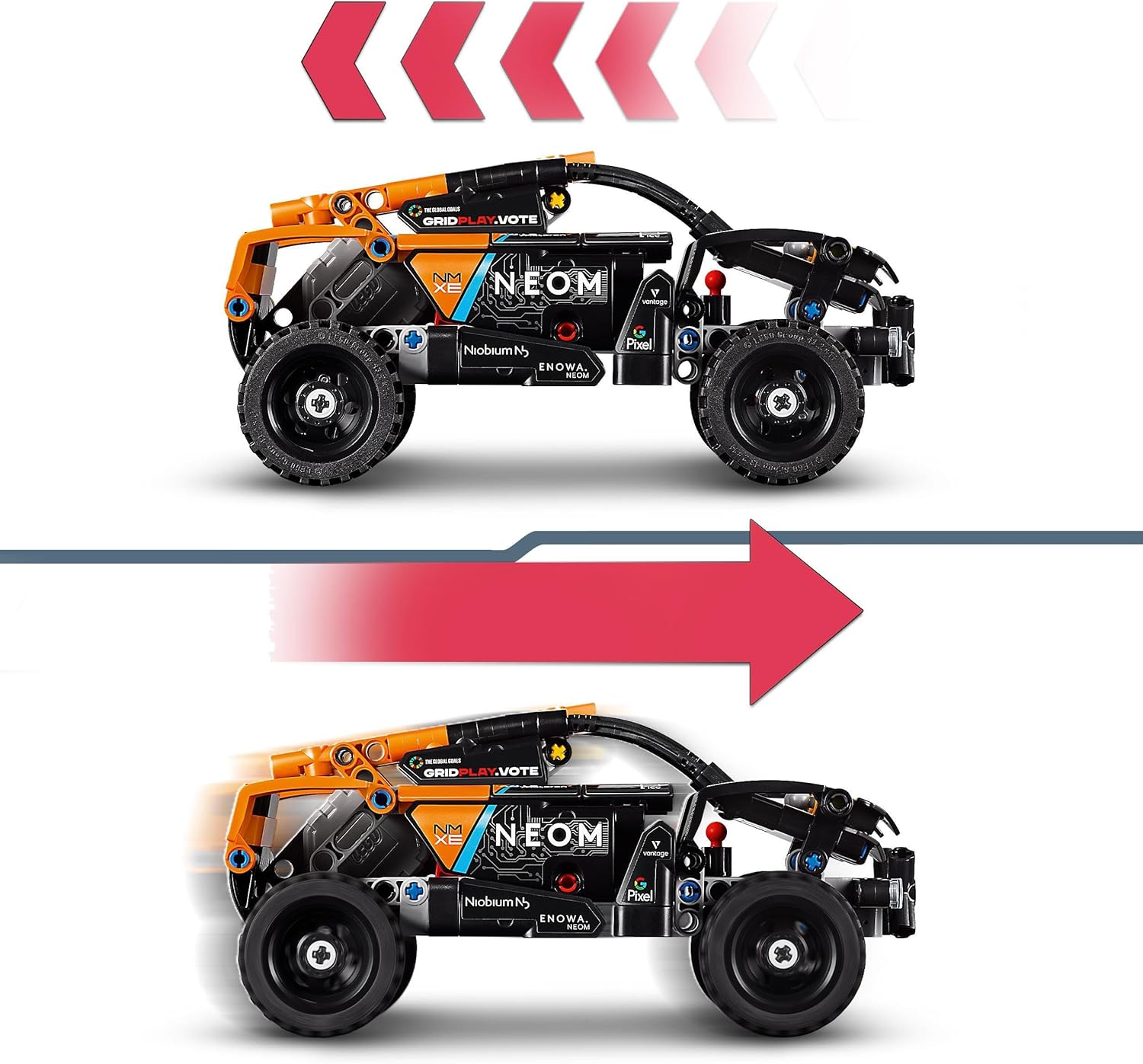 LEGO Technic NEOM McLaren Extreme E Race Car Toy For Kids, Boys & Girls Aged 7+ Years Old who Love Model Cars, Off-Road Pull-Back Racing Vehicle Set, Birthday Gift Idea 42166