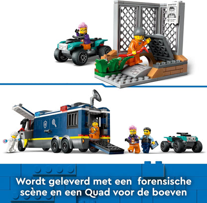 LEGO City Laboratorio de Criminología Móvil de la Policía, Regalo para Niños y Niñas de 7 Años o Más, Quad de Juguete y Minifiguras de Agentes, Científico y Ladrones, Juego de Roles 60418
