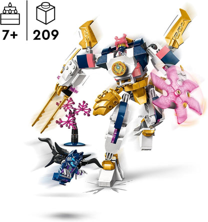LEGO NINJAGO Sora’s Elemental Tech Mech, Customisable Ninja Action Figure Toy for 7 Plus Year Old Boys and Girls, Set with Katanas & Sora Minifigure for Independent Play, Birthday Gift Idea 71807