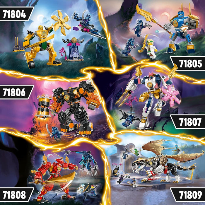 LEGO NINJAGO Sora’s Elemental Tech Mech, Customisable Ninja Action Figure Toy for 7 Plus Year Old Boys and Girls, Set with Katanas & Sora Minifigure for Independent Play, Birthday Gift Idea 71807