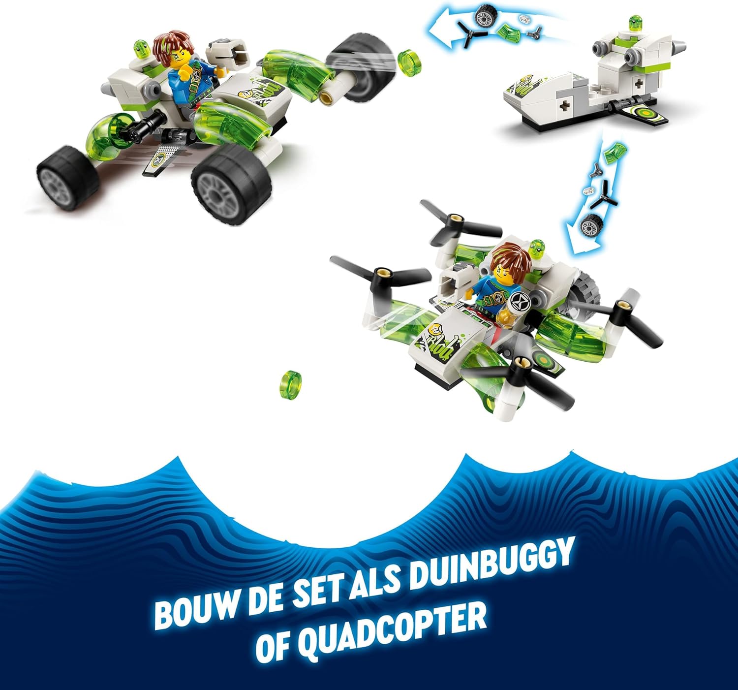 LEGO DREAMZzz Mateo’s Off-Road Car Toy, Vehicle Model Set for Kids, Boys & Girls to Build a Dune Buggy or Helicopter, Includes Mateo a Minifigure plus Z-Blob, Collectible Building Toys 71471