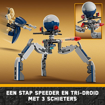 LEGO Star Wars Clone Trooper & Battle Droid Battle Pack Building Toys for Kids with Speeder Bike Vehicle, 4 Minifigures and 5 Figures, Gifts for Boys and Girls Aged 7 Plus Years Old 75372