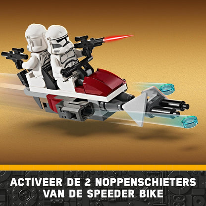 LEGO Star Wars Clone Trooper & Battle Droid Battle Pack Building Toys for Kids with Speeder Bike Vehicle, 4 Minifigures and 5 Figures, Gifts for Boys and Girls Aged 7 Plus Years Old 75372