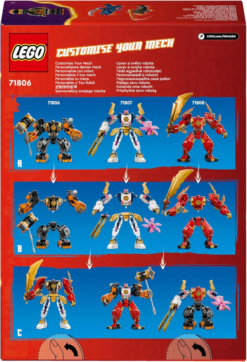 LEGO NINJAGO Cole’s Elemental Earth Mech, Action Figure Toy, Dragons Rising Building Set with Ninja Character Cole Minifigure, Gift for 7 Plus Year Old Boys, Girls & Kids 71806