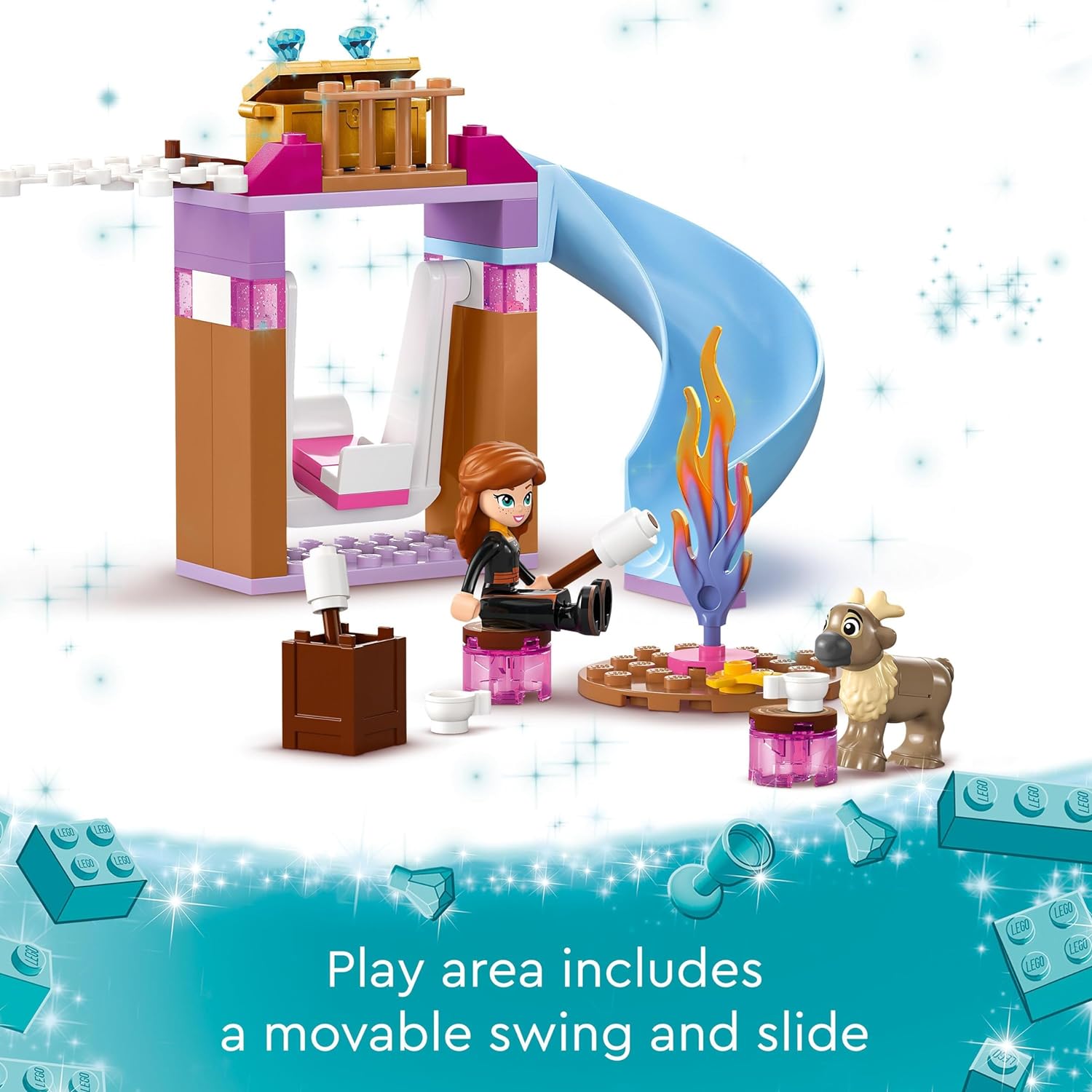 LEGO ǀ Disney Princess Elsa’s Frozen Castle Buildable Toy for 4 Plus Year Old Girls and Boys, Includes Princess Elsa and Anna Mini-Doll Figures and 2 Animal Toys, Fun Birthday Gift 43238