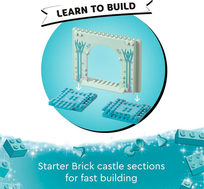 LEGO ǀ Disney Princess Elsa’s Frozen Castle Buildable Toy for 4 Plus Year Old Girls and Boys, Includes Princess Elsa and Anna Mini-Doll Figures and 2 Animal Toys, Fun Birthday Gift 43238