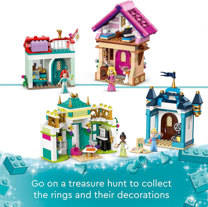 LEGO Disney Princess l'Avventura al Mercato Principesse Disney, Piccola Città da Costruire, Giochi per Bambine e Bambini da 6 Anni con Mappa del Tesoro e 4 Mini Bamboline, Regalo di Compleanno 43246