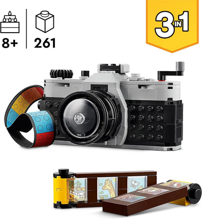 LEGO Creator 3in1 Retro Camera Toy to Video Camera to TV Set, Kids' Desk Decoration & Creator 3in1 Red Dragon Toy to Fish Figure to Phoenix Bird Model