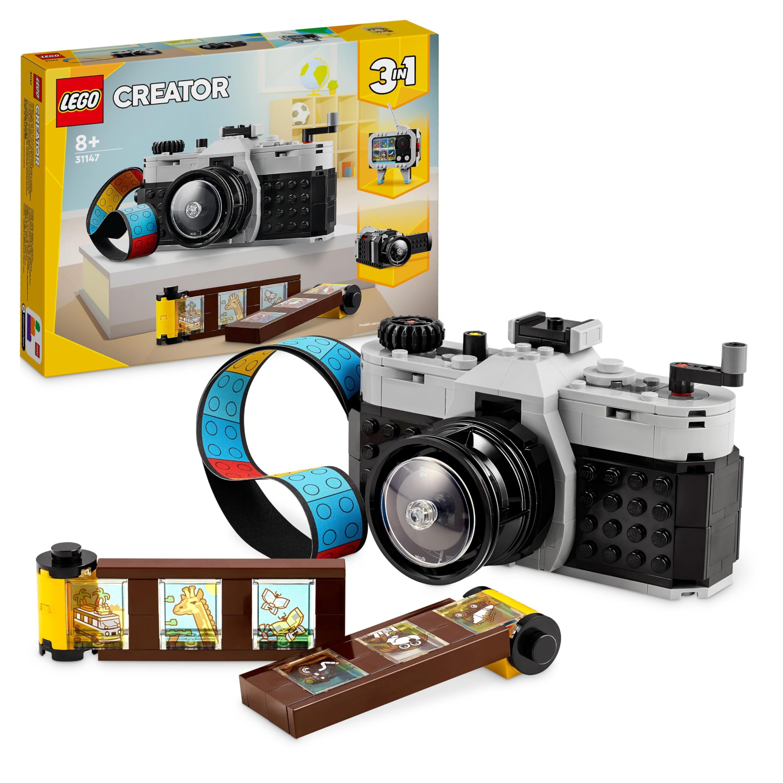 LEGO Creator 3in1 Retro Camera Toy to Video Camera to TV Set, Kids' Desk Decoration & Creator 3in1 Red Dragon Toy to Fish Figure to Phoenix Bird Model