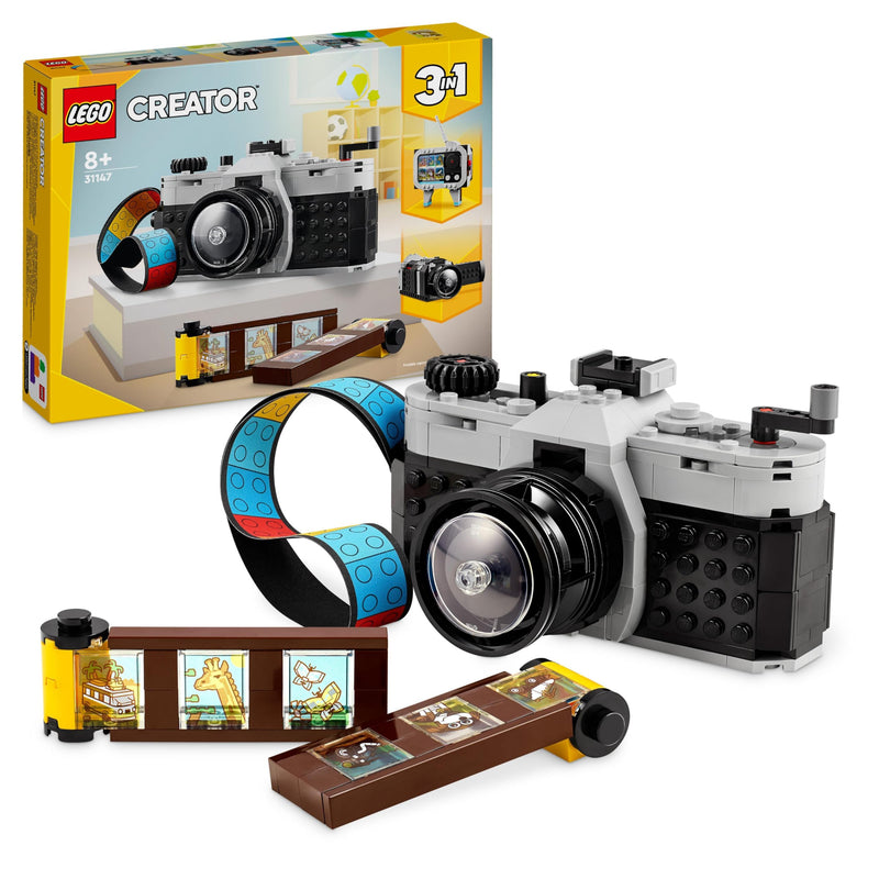 LEGO Creator 3in1 Retro Camera Toy to Video Camera to TV Set, Kids' Desk Decoration & Creator 3in1 Red Dragon Toy to Fish Figure to Phoenix Bird Model