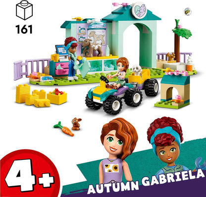 LEGO Friends Farm Animal Vet Clinic Set with Toy Tractor for 4 Plus Year Old Girls, Boys & Kids, Includes Rabbit, Goat Figures, 2 Mini-Doll Characters and Food Elements for Role Play, Gift Idea 42632