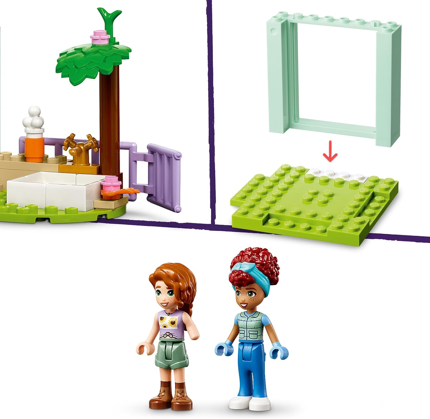LEGO Friends Farm Animal Vet Clinic Set with Toy Tractor for 4 Plus Year Old Girls, Boys & Kids, Includes Rabbit, Goat Figures, 2 Mini-Doll Characters and Food Elements for Role Play, Gift Idea 42632
