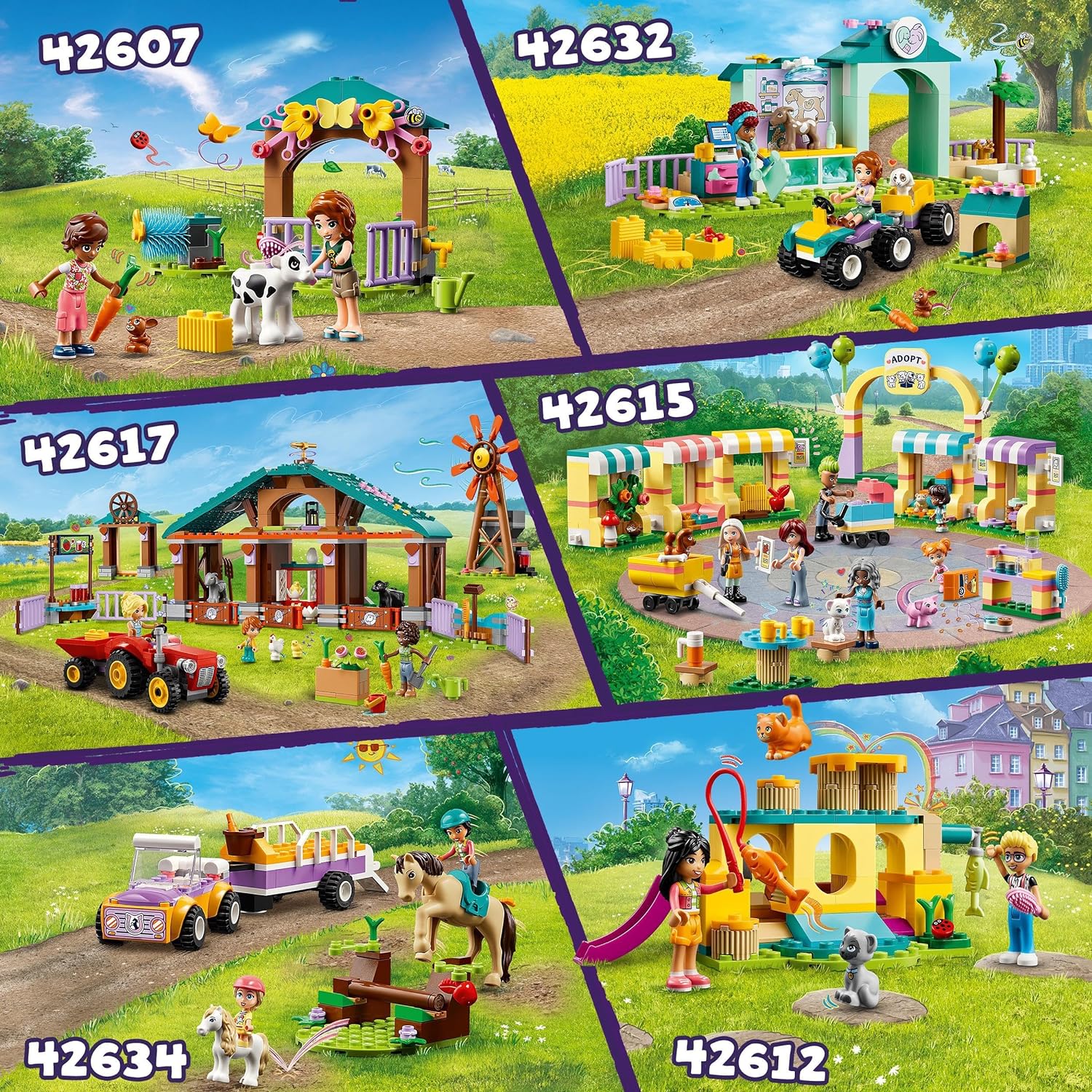 LEGO Friends Farm Animal Vet Clinic Set with Toy Tractor for 4 Plus Year Old Girls, Boys & Kids, Includes Rabbit, Goat Figures, 2 Mini-Doll Characters and Food Elements for Role Play, Gift Idea 42632