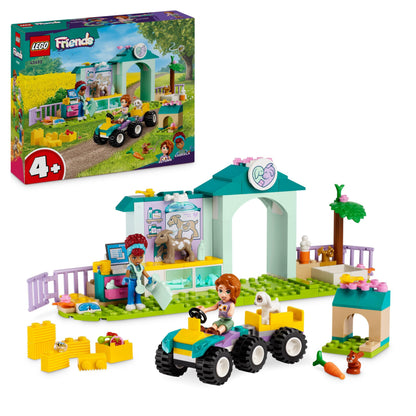 LEGO Friends Farm Animal Vet Clinic Set with Toy Tractor for 4 Plus Year Old Girls, Boys & Kids, Includes Rabbit, Goat Figures, 2 Mini-Doll Characters and Food Elements for Role Play, Gift Idea 42632