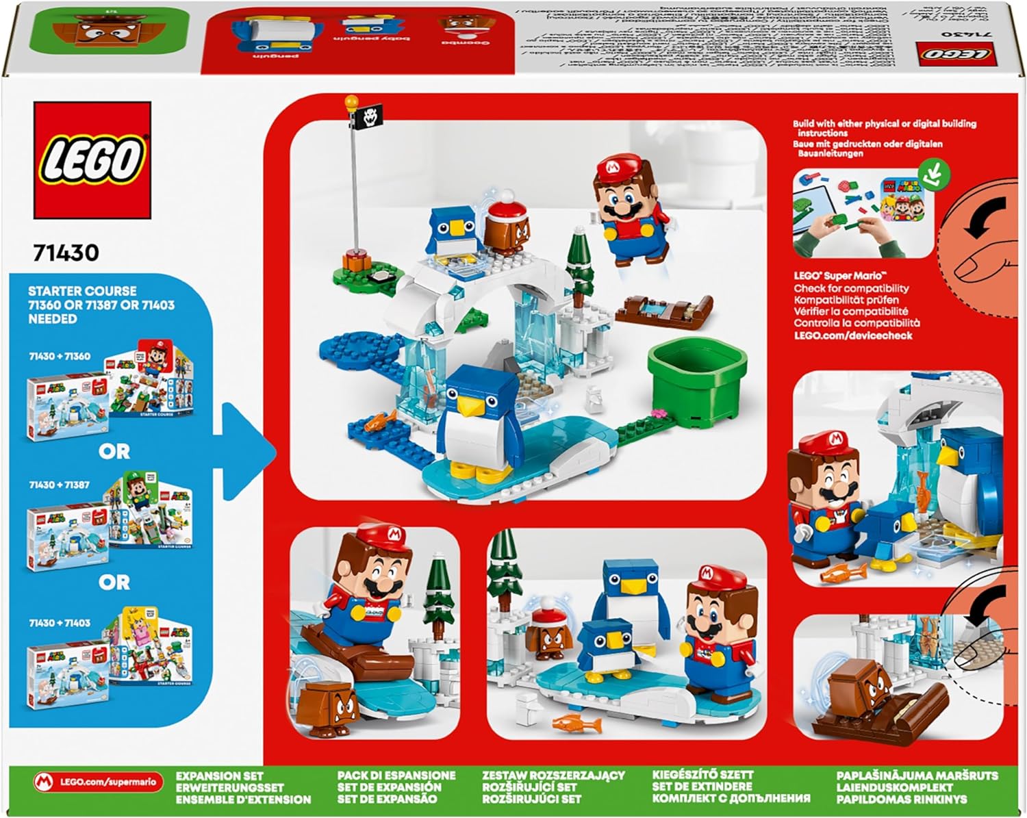 LEGO Super Mario Penguin Family Snow Adventure Expansion Set, Collectible Role-Play Toy for 7 Plus Year Old Boys, Girls & Kids, Includes a Goomba Gaming Character Figure, Small Gift for Gamers 71430
