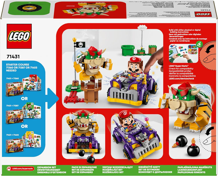 LEGO Super Mario Bowser’s Muscle Car Expansion Set, Collectible Race Kart Toy for 8 Plus Year Old Boys, Girls & Kids with a Bowser Character Figure, Small Gifts for Gamers Who Love Creative Play 71431