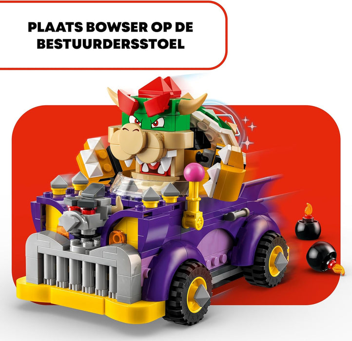 LEGO Super Mario Bowser’s Muscle Car Expansion Set, Collectible Race Kart Toy for 8 Plus Year Old Boys, Girls & Kids with a Bowser Character Figure, Small Gifts for Gamers Who Love Creative Play 71431
