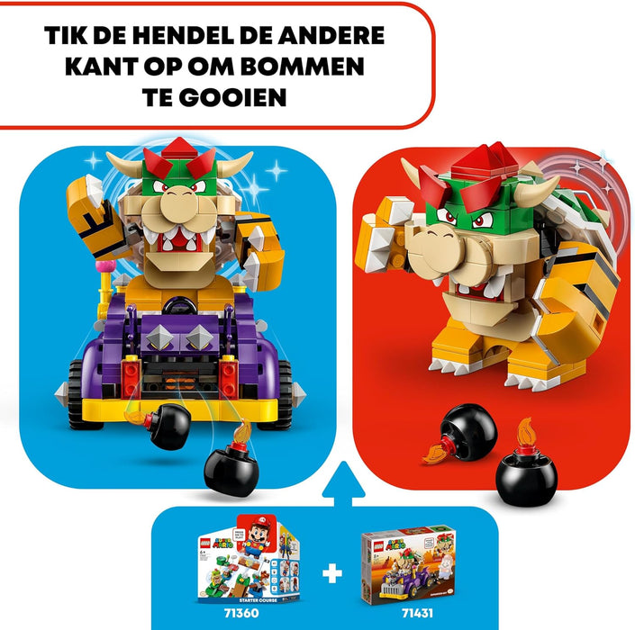 LEGO Super Mario Bowser’s Muscle Car Expansion Set, Collectible Race Kart Toy for 8 Plus Year Old Boys, Girls & Kids with a Bowser Character Figure, Small Gifts for Gamers Who Love Creative Play 71431