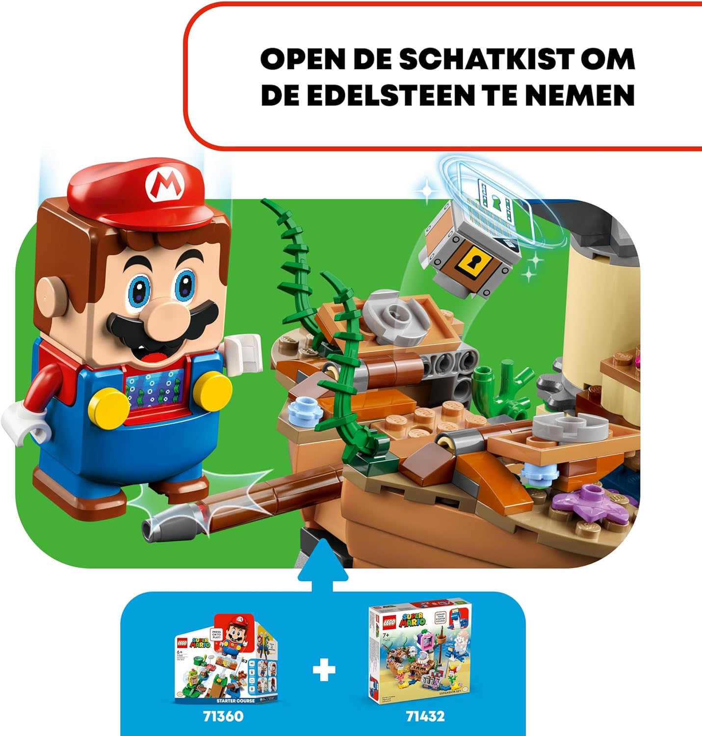 LEGO Super Mario Dorrie's Sunken Shipwreck Adventure Expansion Set, Collectible Toy for 7 Plus Year Old Boys, Girls & Kids with Cheep Cheep and Blooper Gaming character Figures, Gift for Gamers 71432