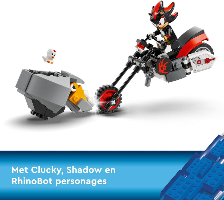 LEGO Sonic the Hedgehog Shadow the Hedgehog Escape, Motorbike Toy for Kids, Boys & Girls aged 8 Plus with Buildable Lab, Badnik Rhinobot & Clucky Video Game Character Figures, Gifts for Gamers 76995