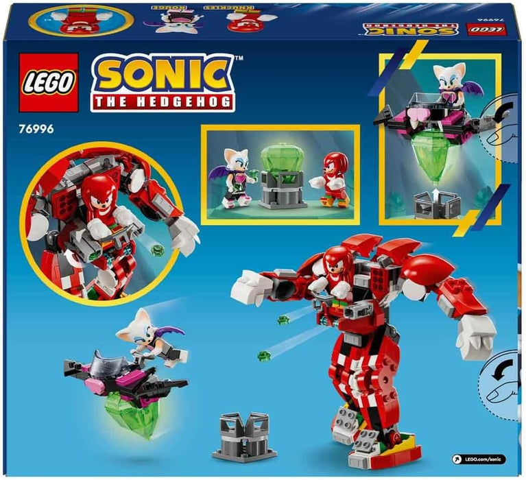 LEGO Sonic the Hedgehog Knuckles’ Guardian Mech, Action Figure Toy for Kids Boys & Girls with Video Game Character Figures Incl. Knuckles and Rouge the Bat, Plus a Master Emerald, Fun Gift Idea 76996