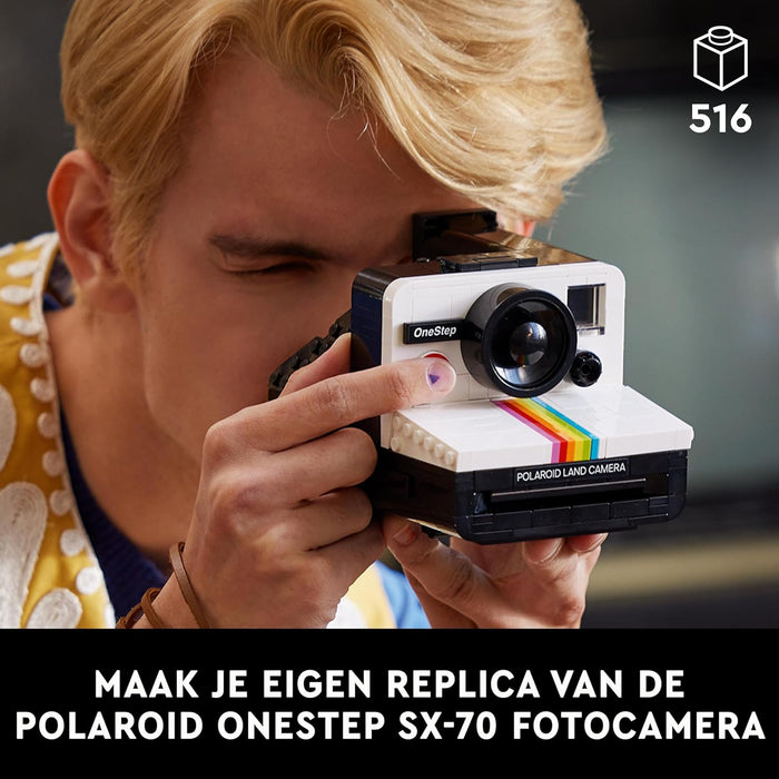 LEGO Ideas Polaroid OneStep SX-70 Camera Set for Adults, Collectible Vintage Model Kit to Build with Authentic Details, Creative Father's Day Treat, Photography Gifts for Men, Women, Him & Her 21345