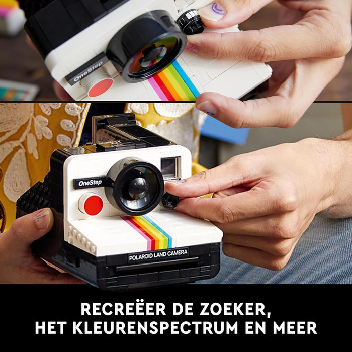 LEGO Ideas Polaroid OneStep SX-70 Camera Set for Adults, Collectible Vintage Model Kit to Build with Authentic Details, Creative Father's Day Treat, Photography Gifts for Men, Women, Him & Her 21345