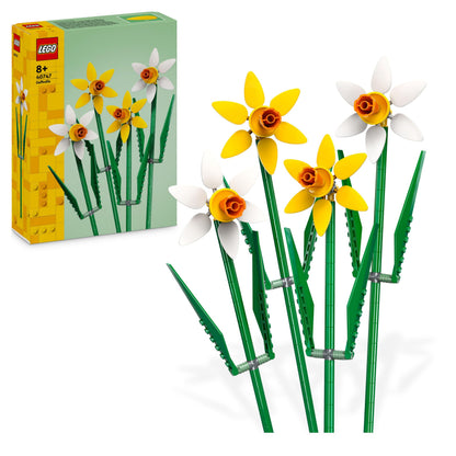 LEGO Creator Daffodils, Artificial Flowers Set for Kids & Creator Lotus Flowers Set, Bouquet Building Kit for Girls, Boys and Flower Fans