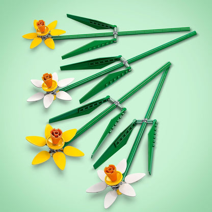 LEGO Creator Daffodils, Artificial Flowers Set for Kids & Creator Lotus Flowers Set, Bouquet Building Kit for Girls, Boys and Flower Fans