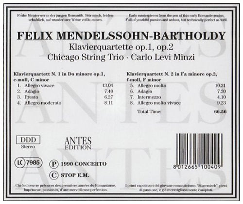 Mendelssohn: Piano Quartets 1 & 2