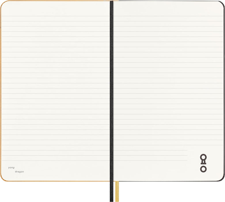 Moleskine Cuaderno Año del Dragón de Ahn Sang Soo, Cuaderno a Rayas Ed. Limitada, Tapa Dura, Formato Large 13x21, Sobres de la Suerte, Plantillas, Biografía del Artista, Historia del Proyecto