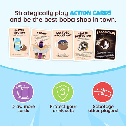 Sabobatage: The Boba Card Game | Easy Family-Friendly Party Game | Card Games for Adults, Teens & Kids | 2-5 Players (Base Game 3rd Edition