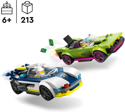 LEGO City Police Car and Muscle Car Chase, Racing Vehicle Toys for 6 Plus Year Old Boys & Girls, Fun Gift for Kids Who Love Pretend Play, Includes Officer and Crook Minifigures 60415