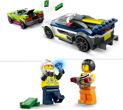 LEGO City Police Car and Muscle Car Chase, Racing Vehicle Toys for 6 Plus Year Old Boys & Girls, Fun Gift for Kids Who Love Pretend Play, Includes Officer and Crook Minifigures 60415
