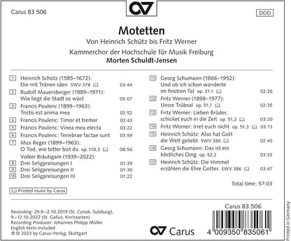 Motetten Von Heinrich Schütz Bis Fritz Werner: Motets from Heinrich Schütz to Fritz Werner