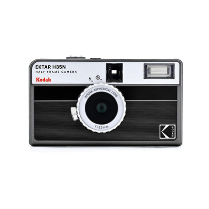KODAK EKTAR H35N Half Frame Film Camera, 35mm, Reusable, Focus-Free, Bulb Function, Built-in Star Filter, Coated Improved Lens (Film & AAA Battery are not Included) (Striped Black