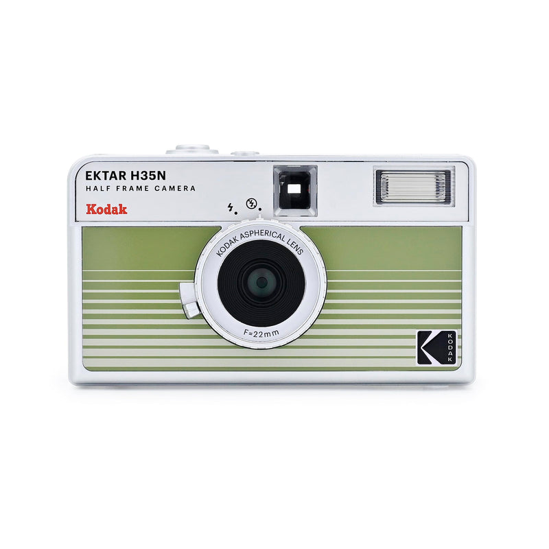 KODAK EKTAR H35N Half Frame Film Camera, 35mm, Reusable, Focus-Free, Bulb Function, Built-in Star Filter, Coated Improved Lens (Film & AAA Battery are not Included) (Striped Green