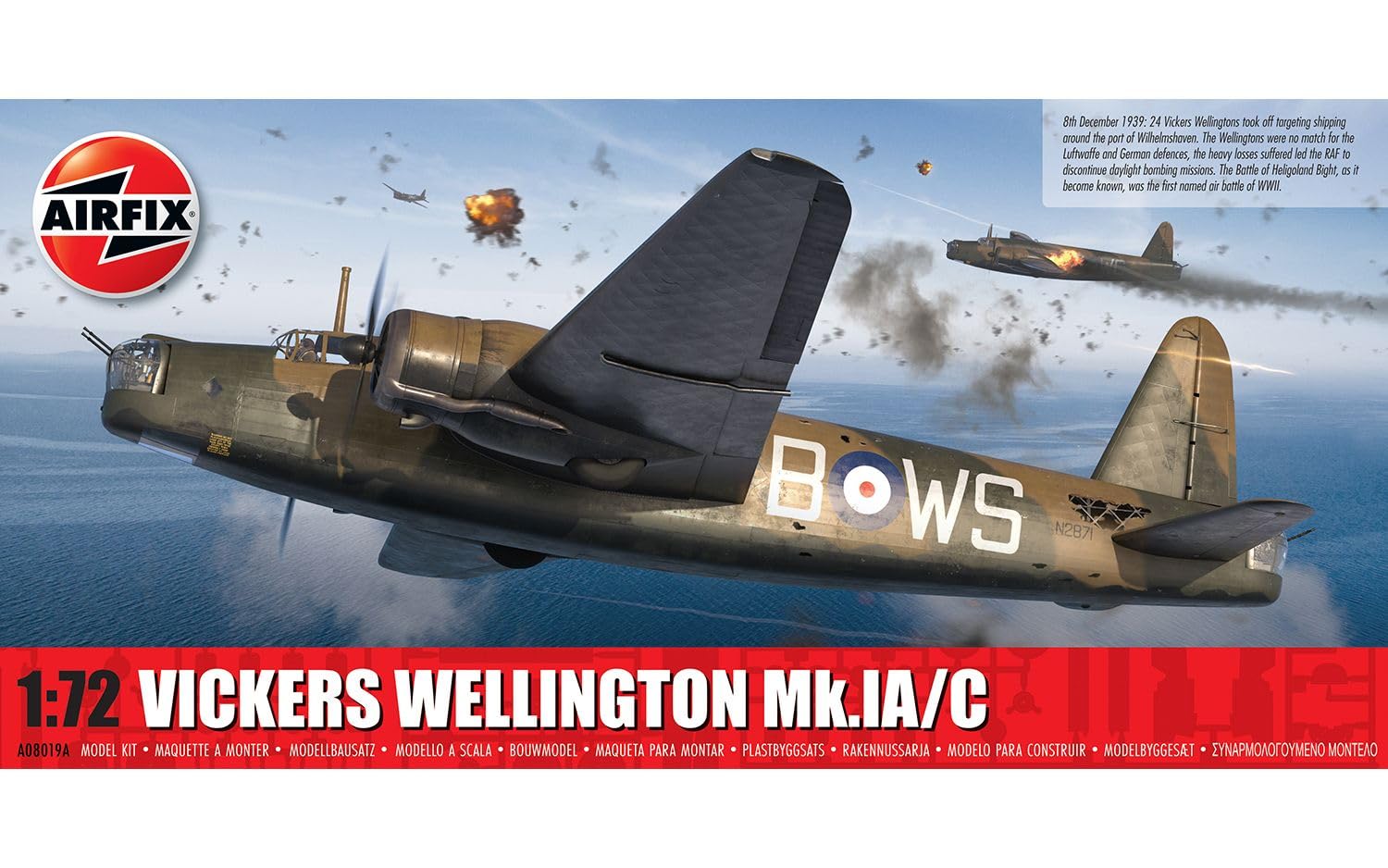 Airfix A08019A Vickers Wellington Mk.IA/C Military Aircraft Royal Air Force Model Making kit, Multicolour