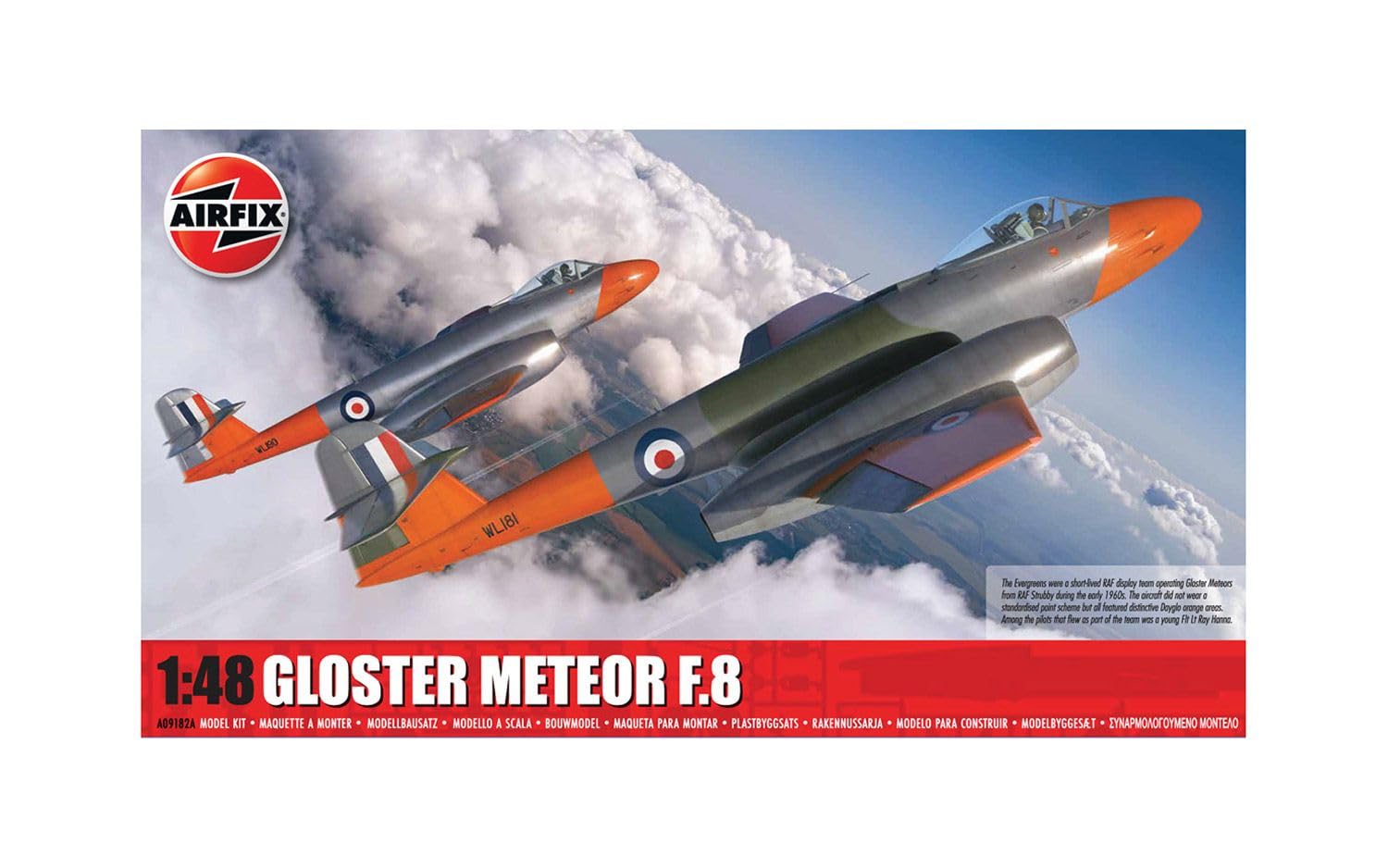 Airfix A09182A Gloster Meteor F.8 Military Aircraft Royal Air Force Model Making kit, Multicolour
